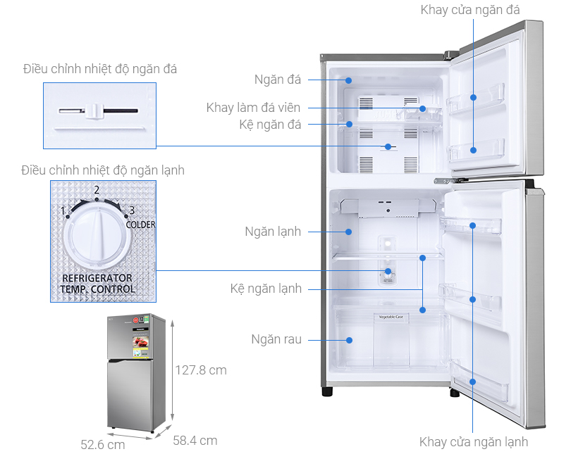 Tính năng tủ lạnh Panasonic 170L NR-BA190PUS9